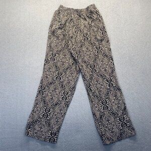 NIPON STUDIO Pants Women's Size 10,Floral Print 90s Vtg,Pockets,Pull On